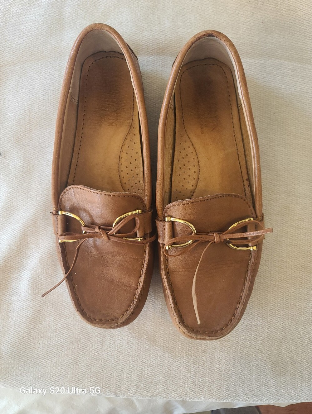 Womens Lauren Ralph Lauren Briley Moccasin Loafers in Tan Size 6.5